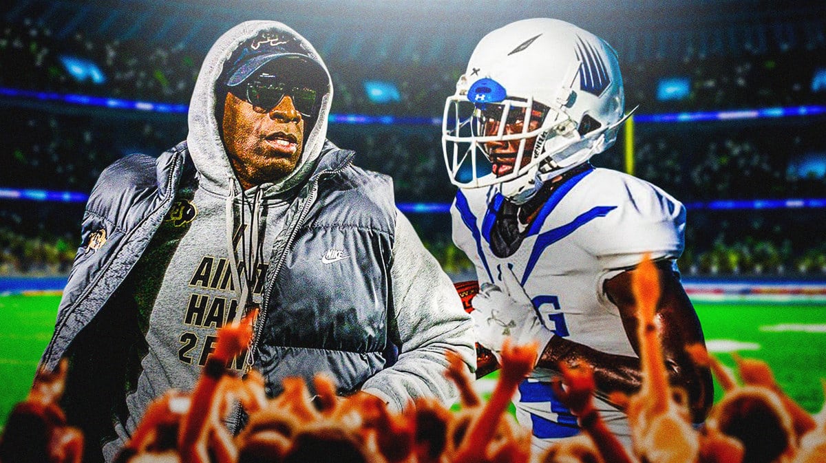 Photo: Winston Watkins Jr. in IMG jersey with Deion Sanders in Colorado gear
