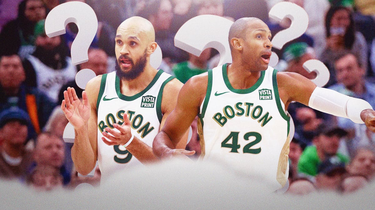 Celtics' Derrick White and Al Horford with question marks