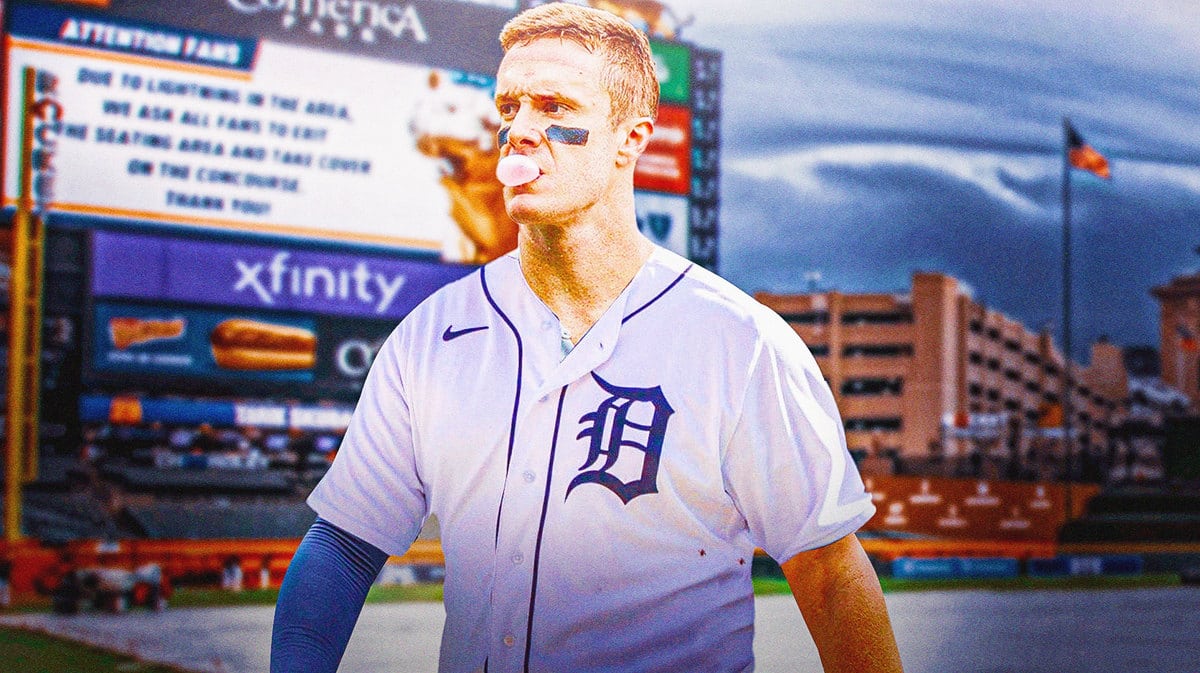 Mark Canha in a Tigers uniform.