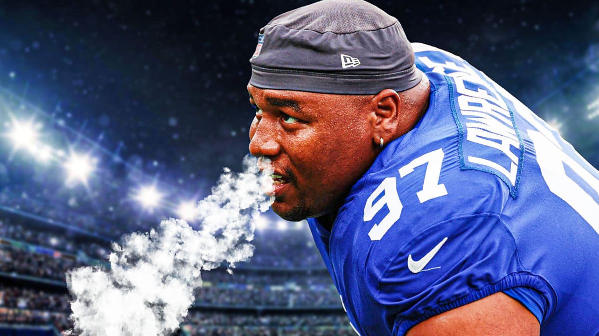 Dexter Lawrence Giants breathing smoke
