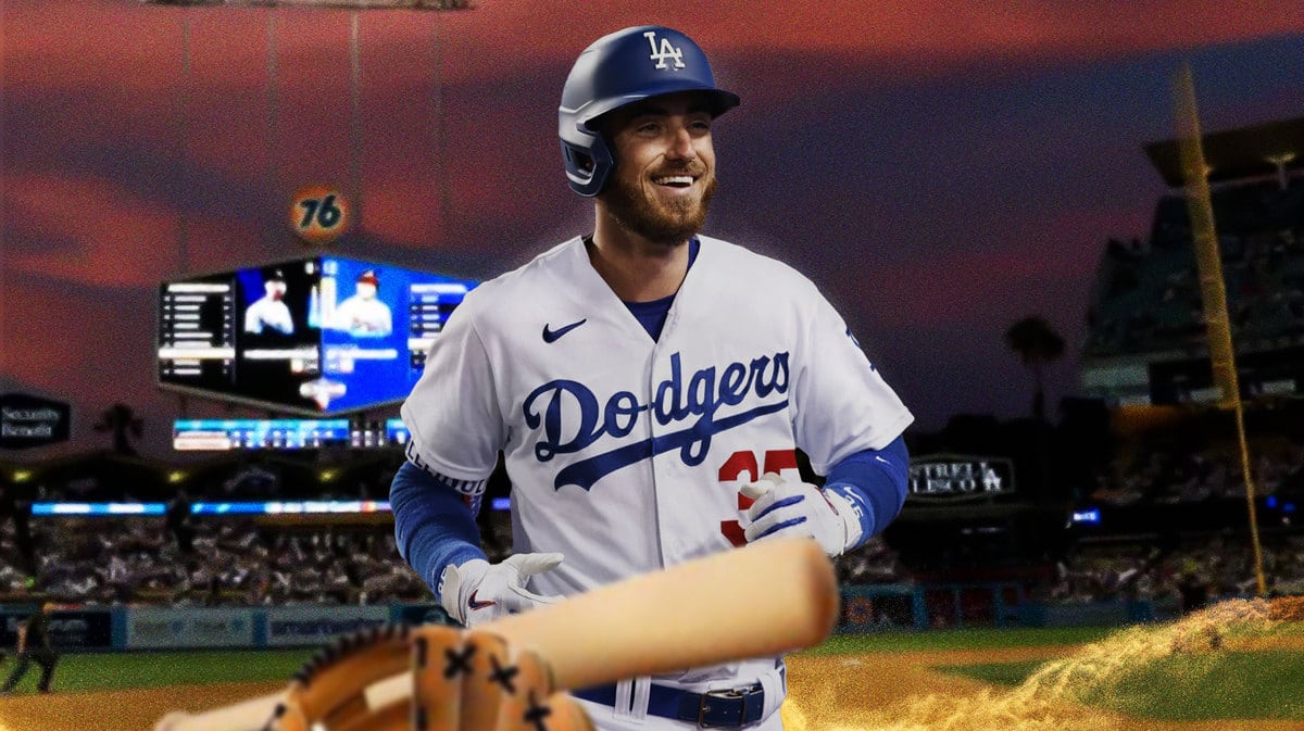 Cody Bellinger in a Dodgers uniform smiling