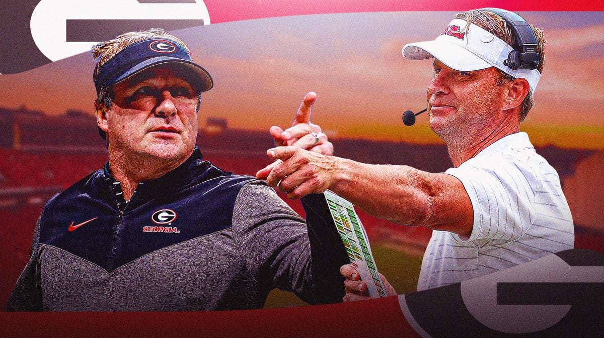 Georgia football head coach Kirby Smart, Ole Miss football head coach Lane Kiffin