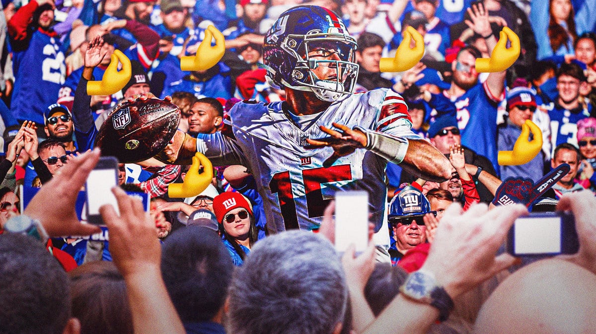 Tommy DeVito surrounded by Giants fans