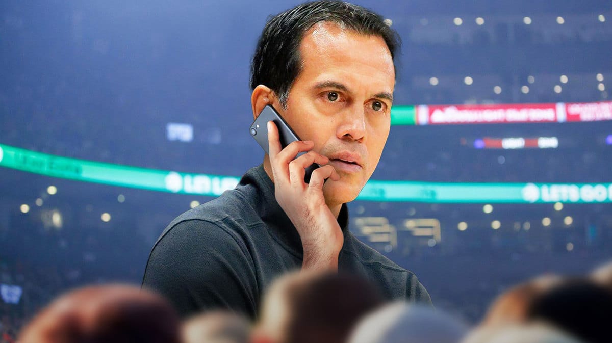 Heat coach Erik Spoelstra on the phone