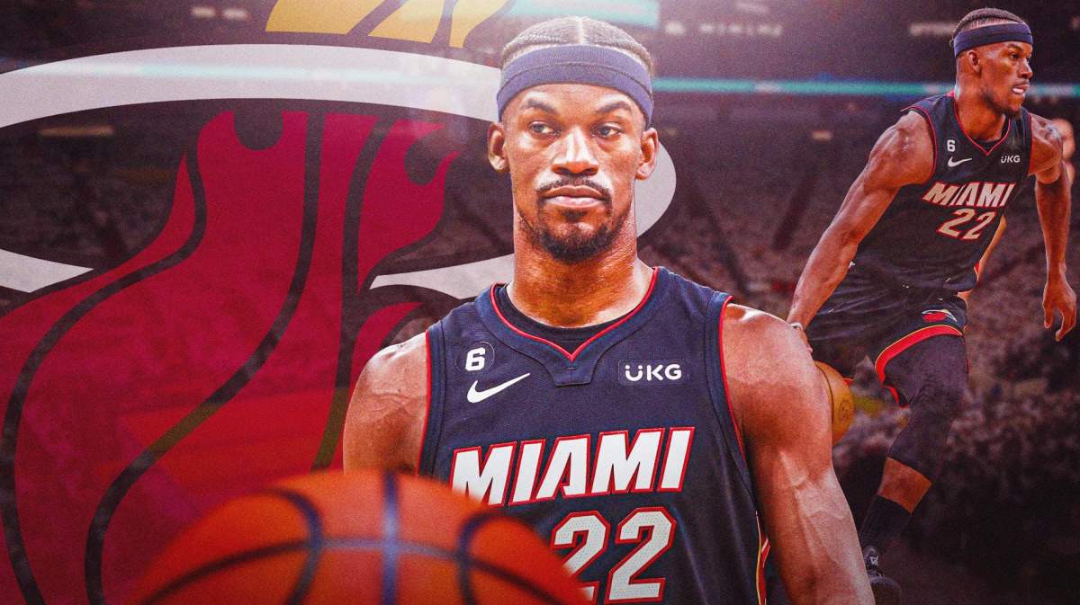 Heat star Jimmy Butler looking serious.
