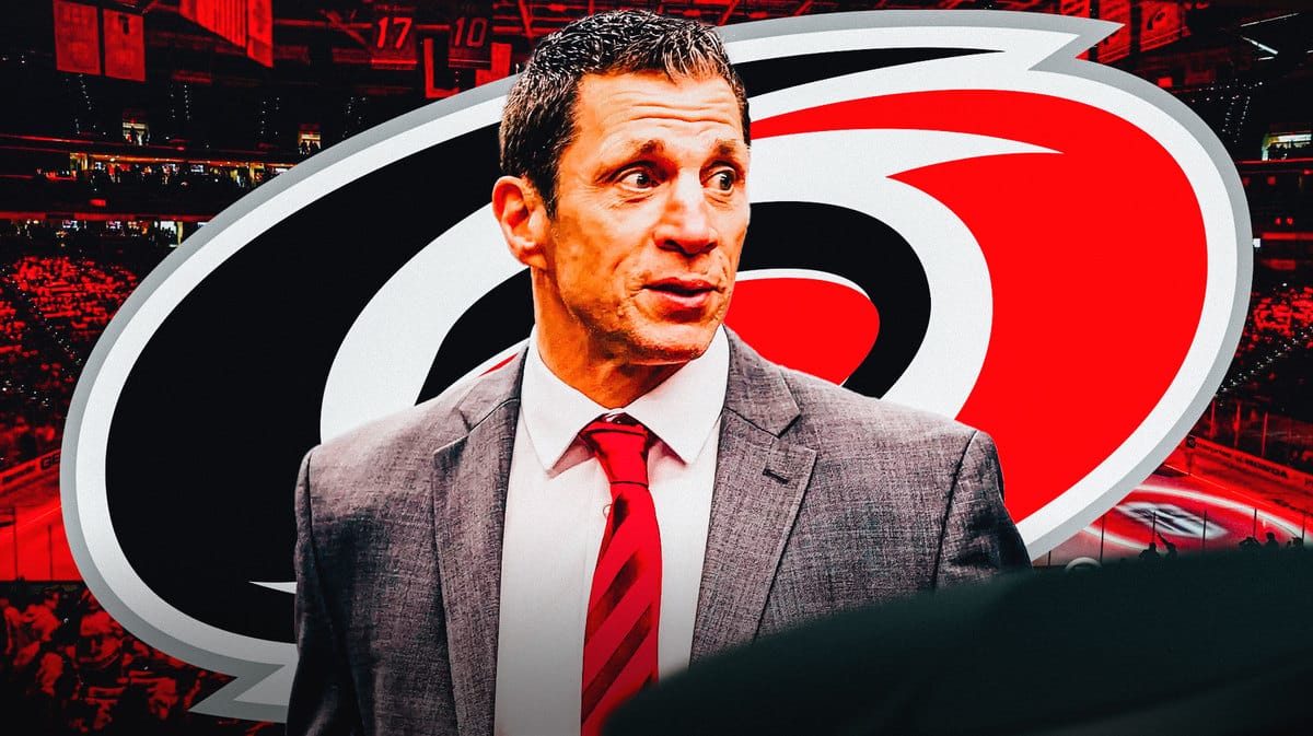 Carolina Hurricanes head coach Rod Brind'Amour in Carolina after defeating the Columbus Blue Jackets on November 26, 2023