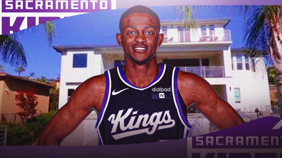 De'Aaron Fox in front of his former home in California.