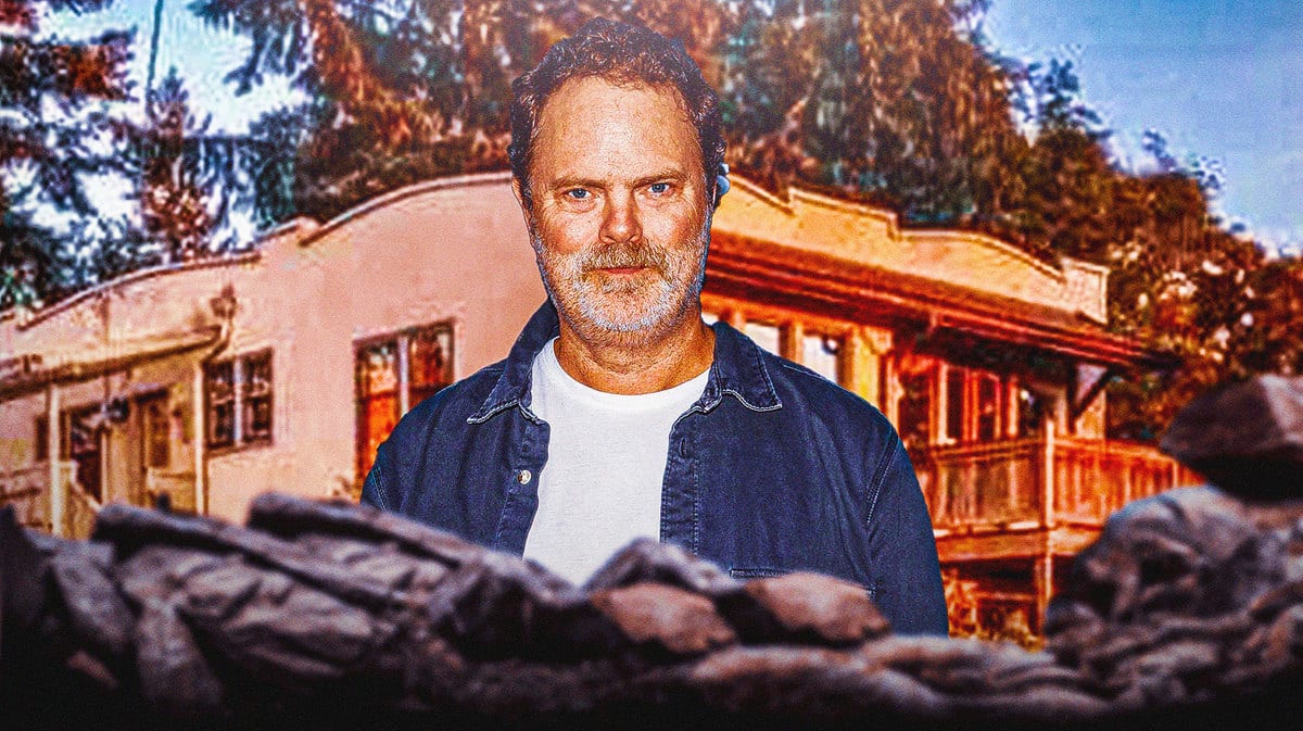 Actor Rainn Wilson in front of his former home in Seattle.