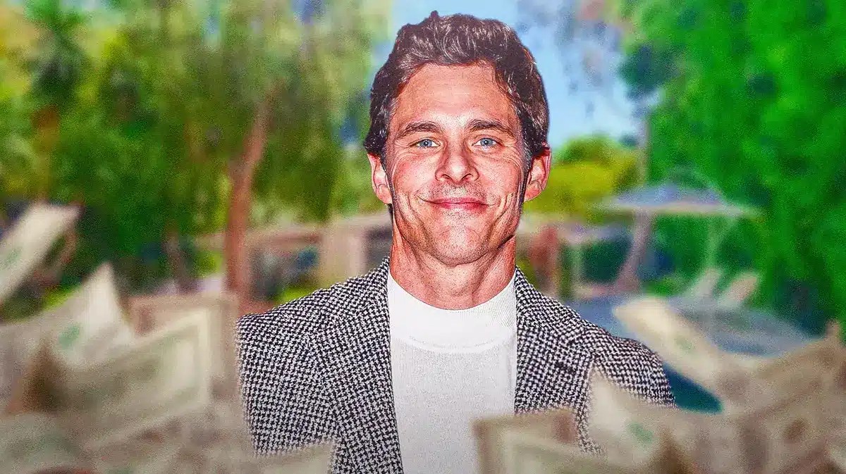 James Marsden in front of his home in Los Angeles.