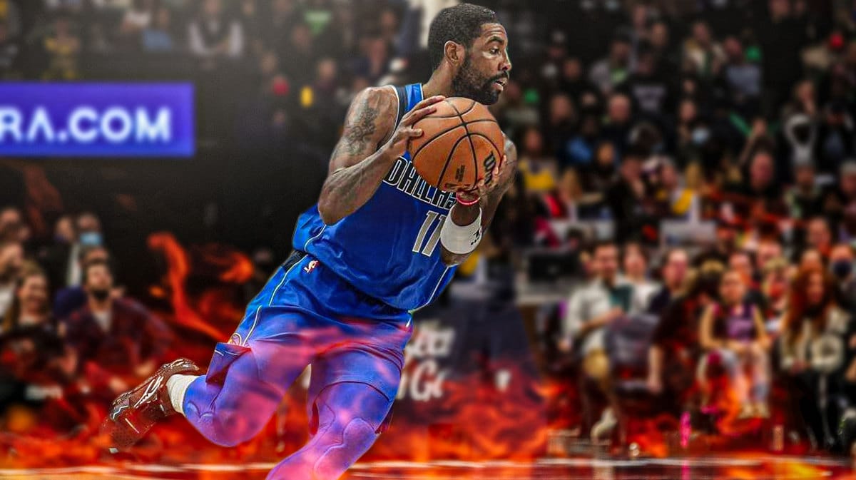 Mavs' Kyrie Irving dribbling a basketball