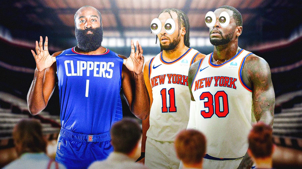 Knicks' Jalen Brunson, Julius Randle looking at Clippers' James Harden as he prepares for debut after trade
