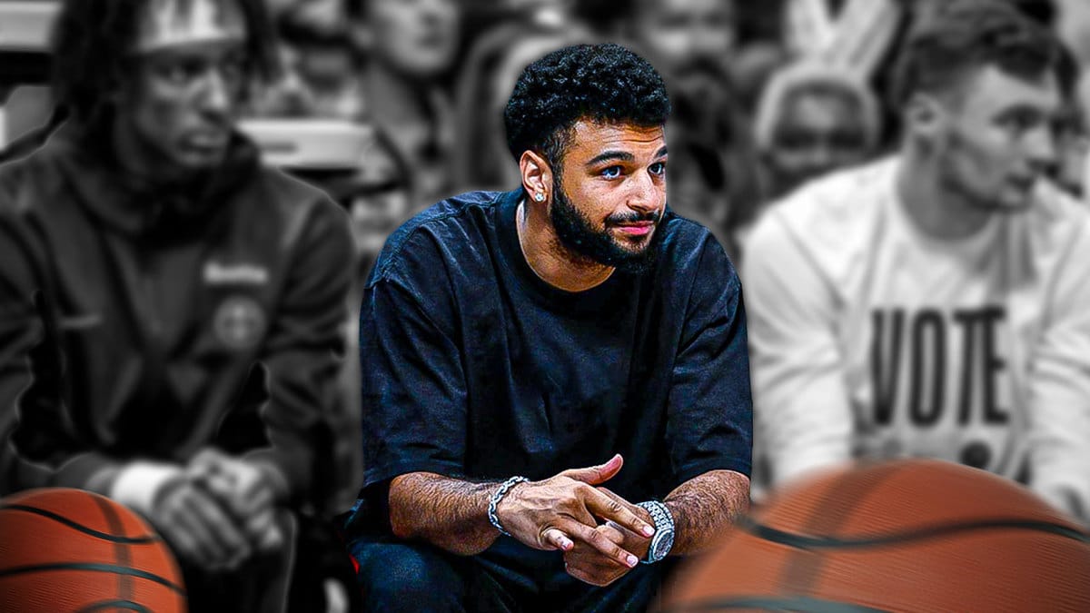 Nuggets' Jamal Murray sitting on the bench