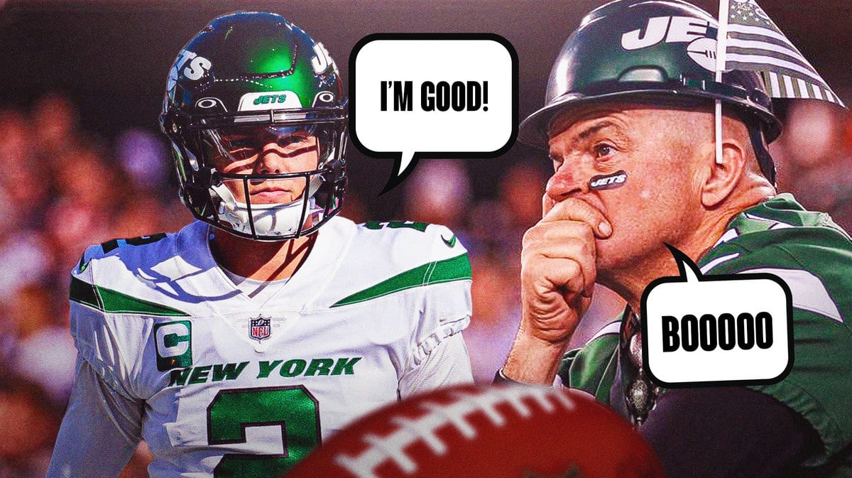 Jets QB Zach Wilson who struggled in Week 9 vs the Chargers