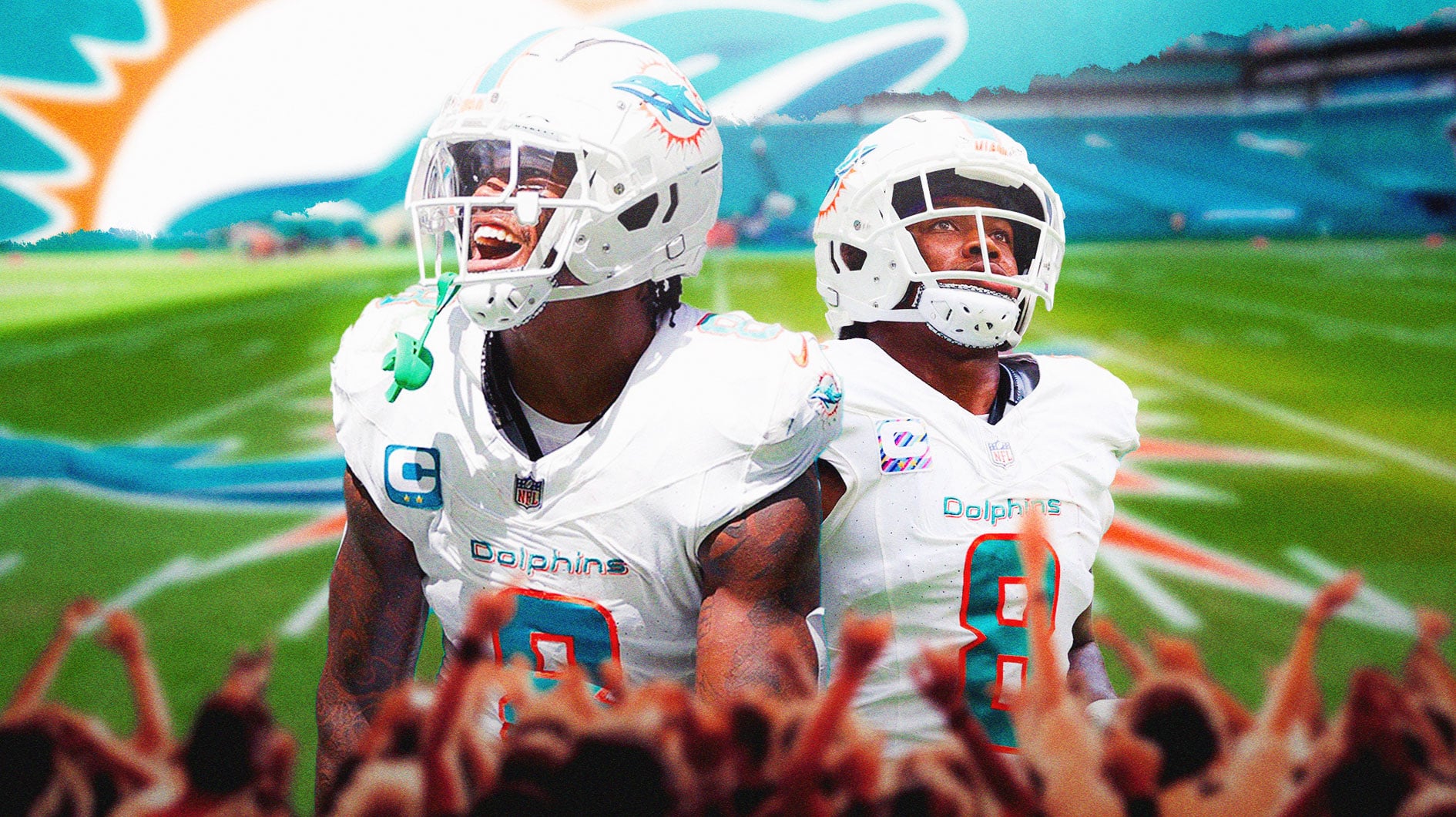 Dolphins safety Jevon Holland's Pick-6 has X going into a frenzy