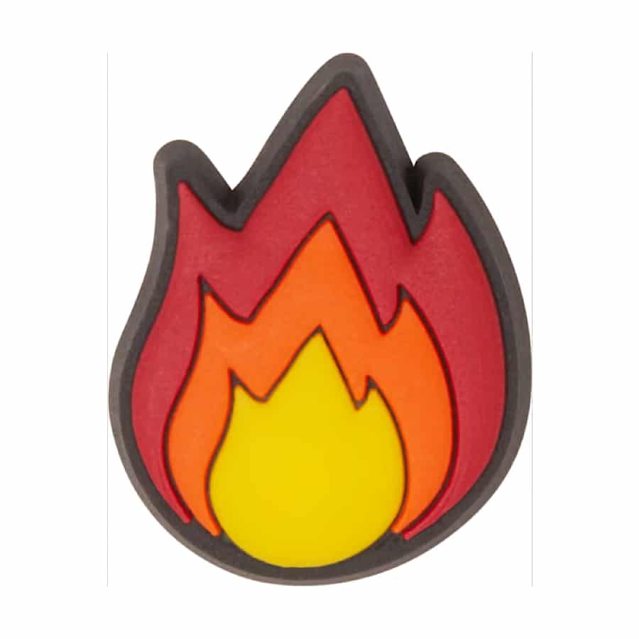 Jibbits Shoe Charms:  Fire design on a white background.