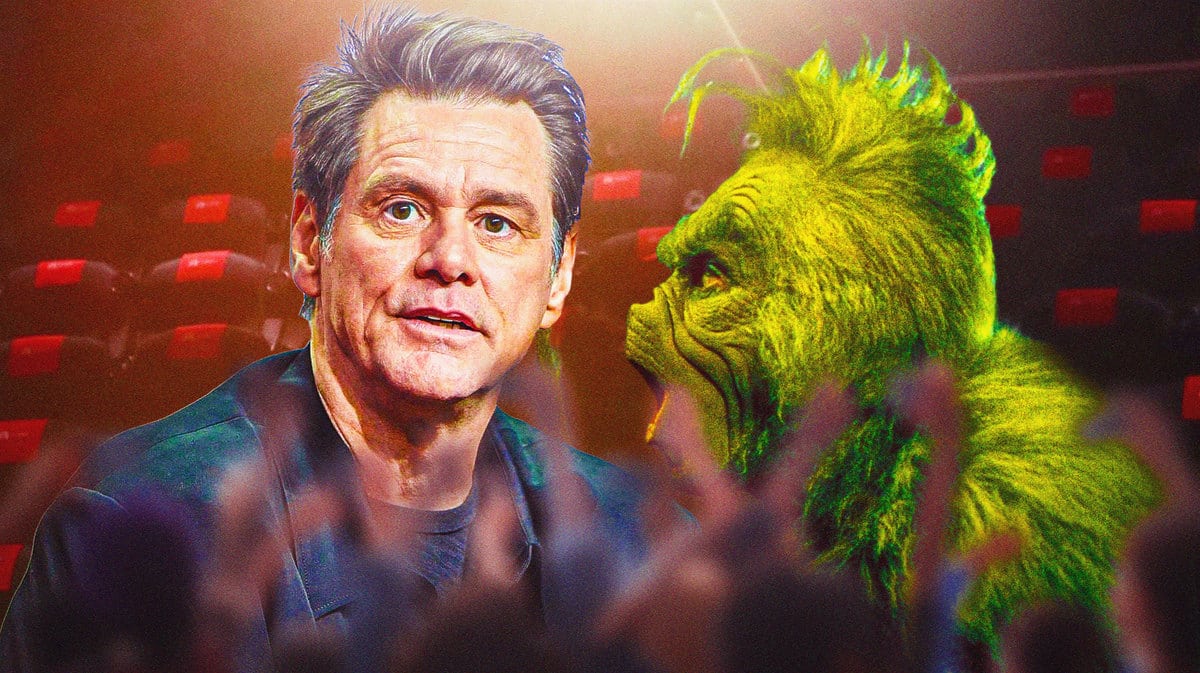 Jim Carrey and his character of The Grinch.