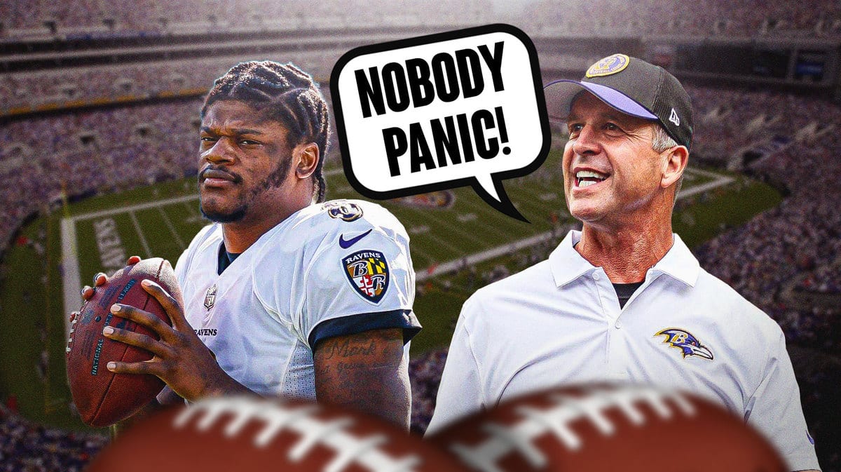 Ravens QB Lamar Jackson and head coach John Hatbaugh