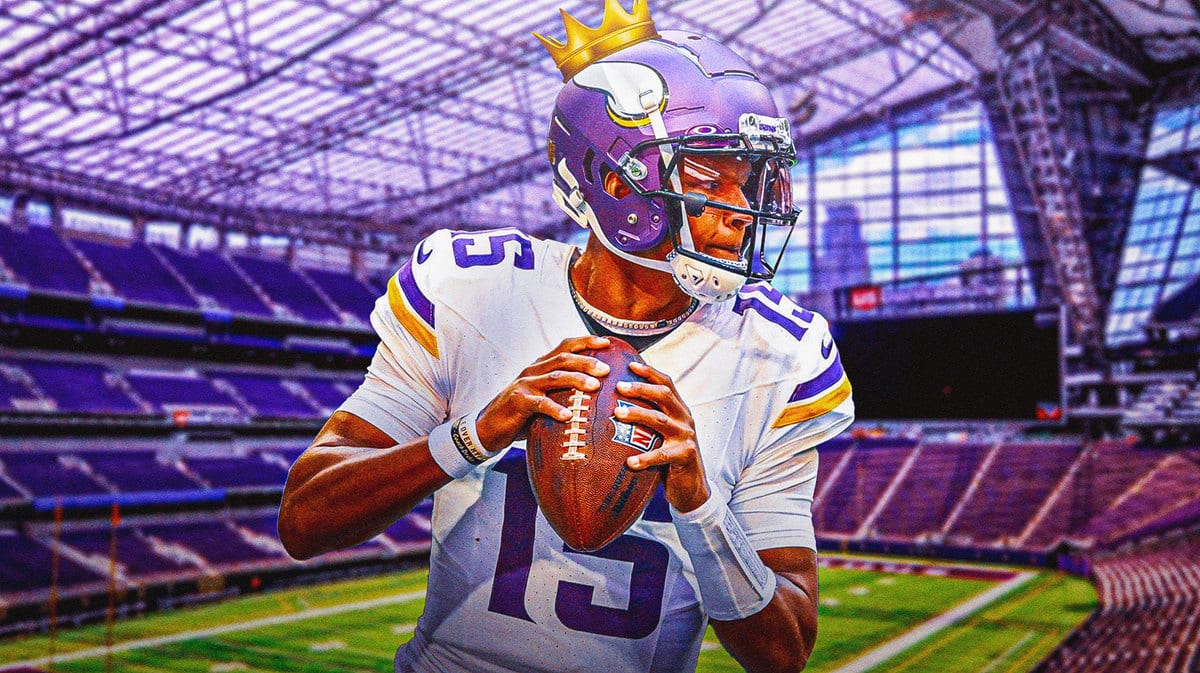 Vikings QB Josh Dobbs wearing a crown