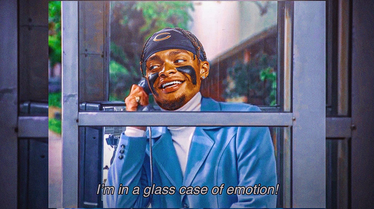 Bears' Justin Fields as Ron Burgundy