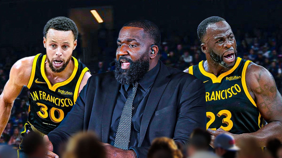 Kendrick Perkins with Warriors leader, Andrew Wiggins and Klay Thompson teammate Stephen Curry