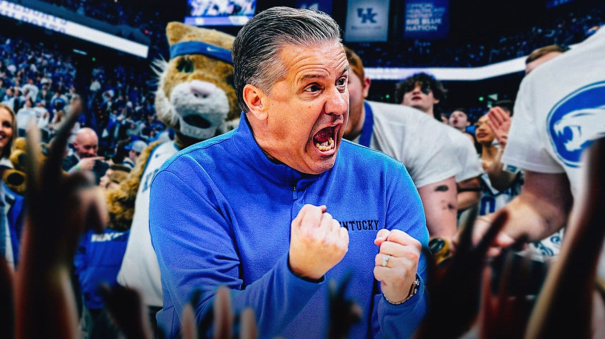 John Calipari celebrating