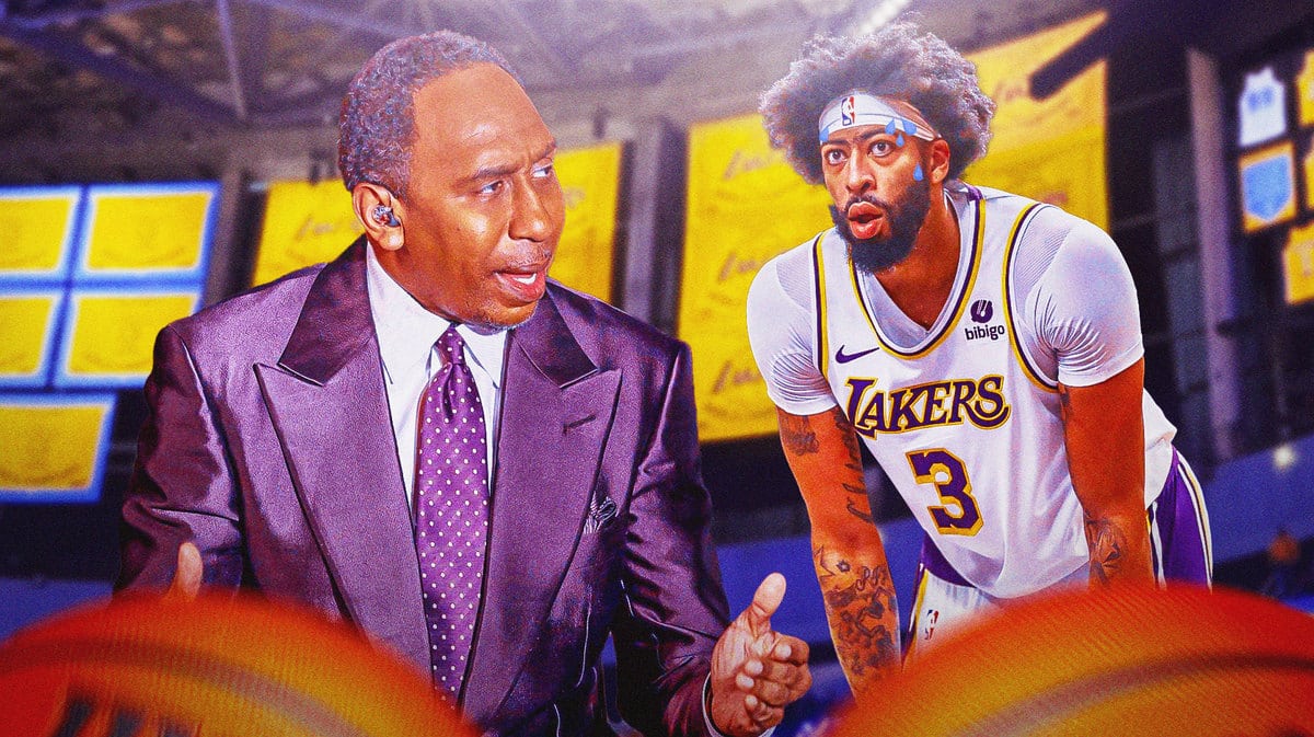 Stephen A. Smith yelling next to Anthony Davis