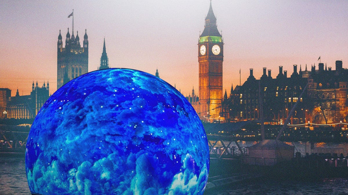 MSG Sphere with London background.