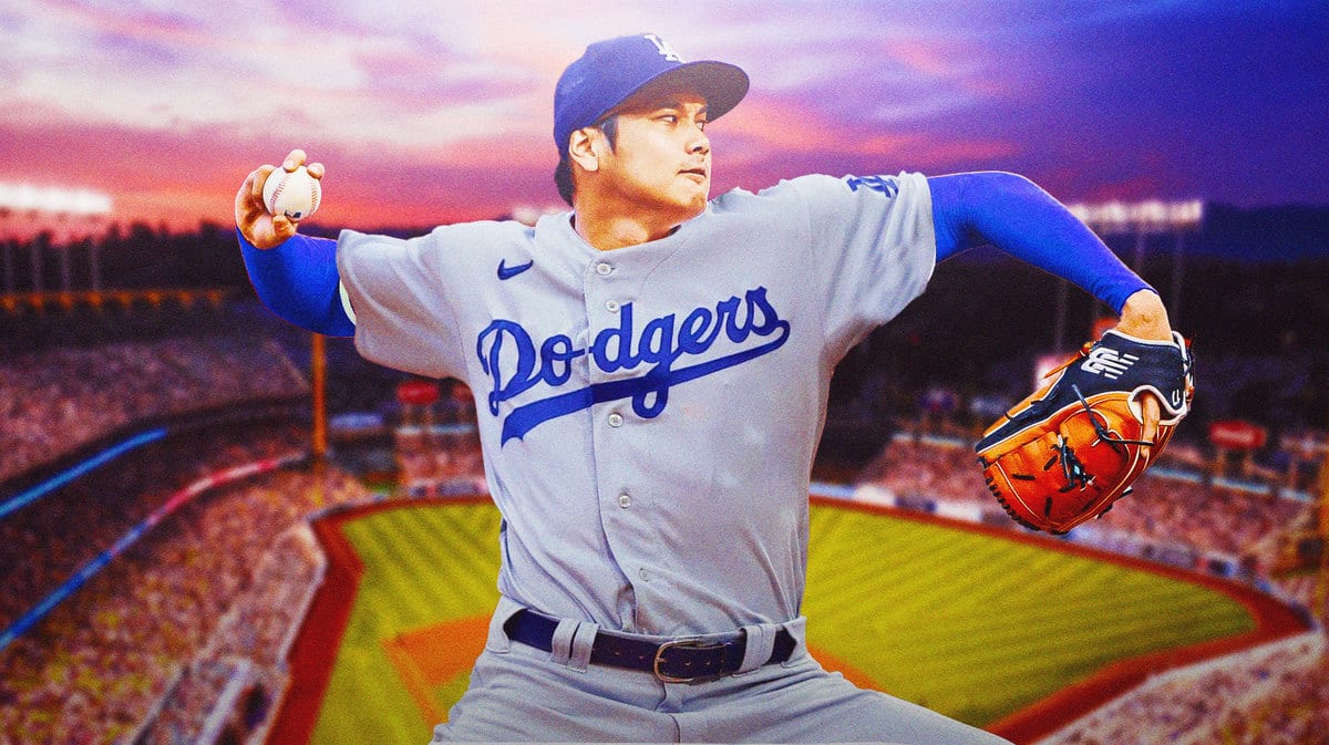 Shohei Ohtani in a Dodgers uniform.