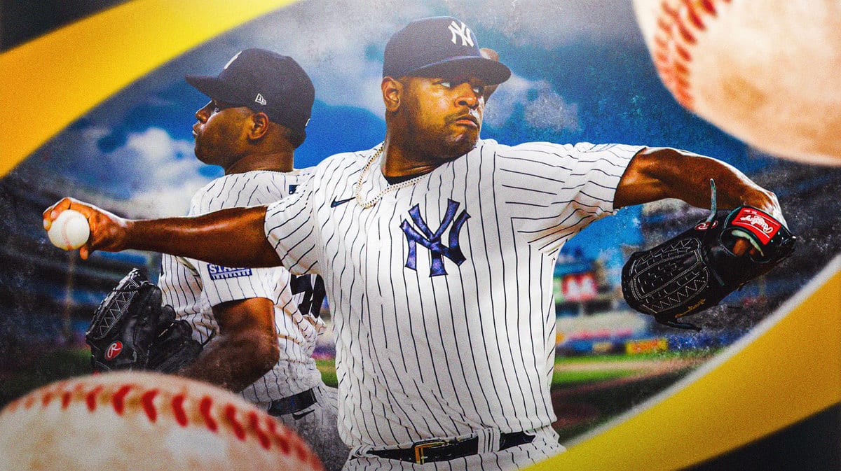 Yankees' Luis Severino pitching a baseball.