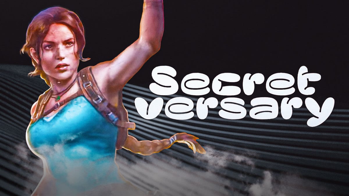 MTG Black Friday Secretversary 2023 graphic with the Lara Croft Tomb Raider Secret Lair Card Art