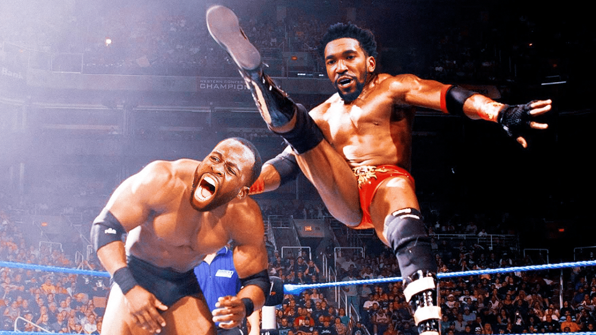 Warriors’s Draymond Green as the guy on the LEFT and Kings' Malik Monk as the wrestler on the RIGHT
