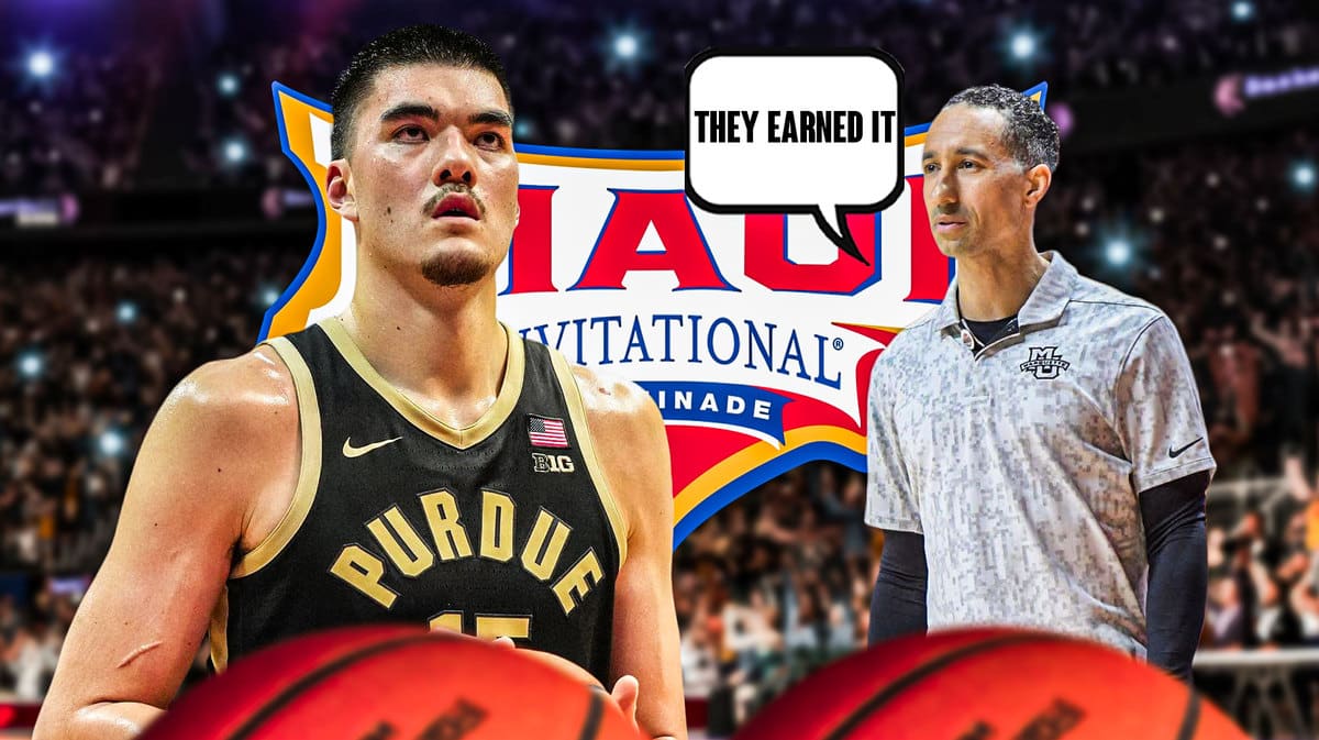 Zach Edey, Shaka Smart saying “They earned it”, Maui Invitational logo