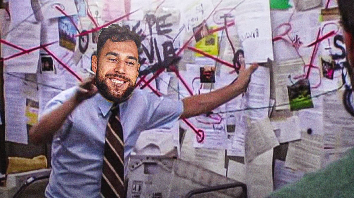 Eagles' Matt Leo as the trying to explain meme guy