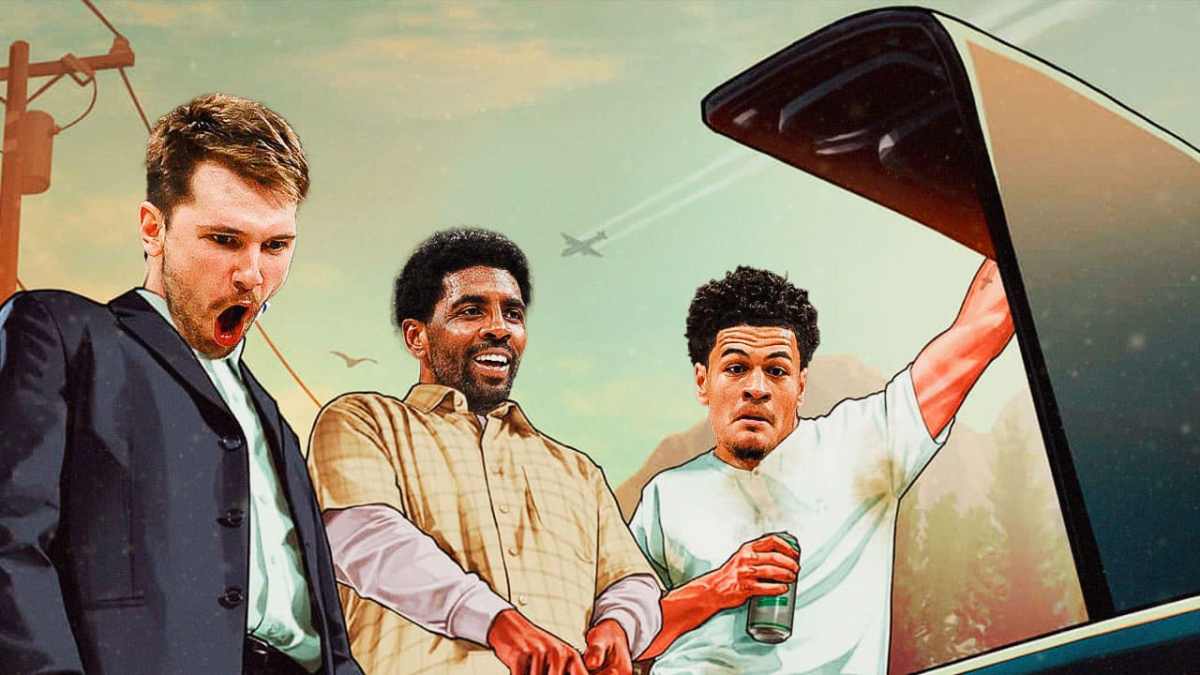 Luka Doncic, Kyrie Irving, and Josh Green if the Mavs as GTA guys
