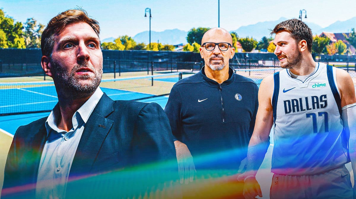 Mavs' Jason Kidd gets bested by Dirk Nowitzki on pickleball court