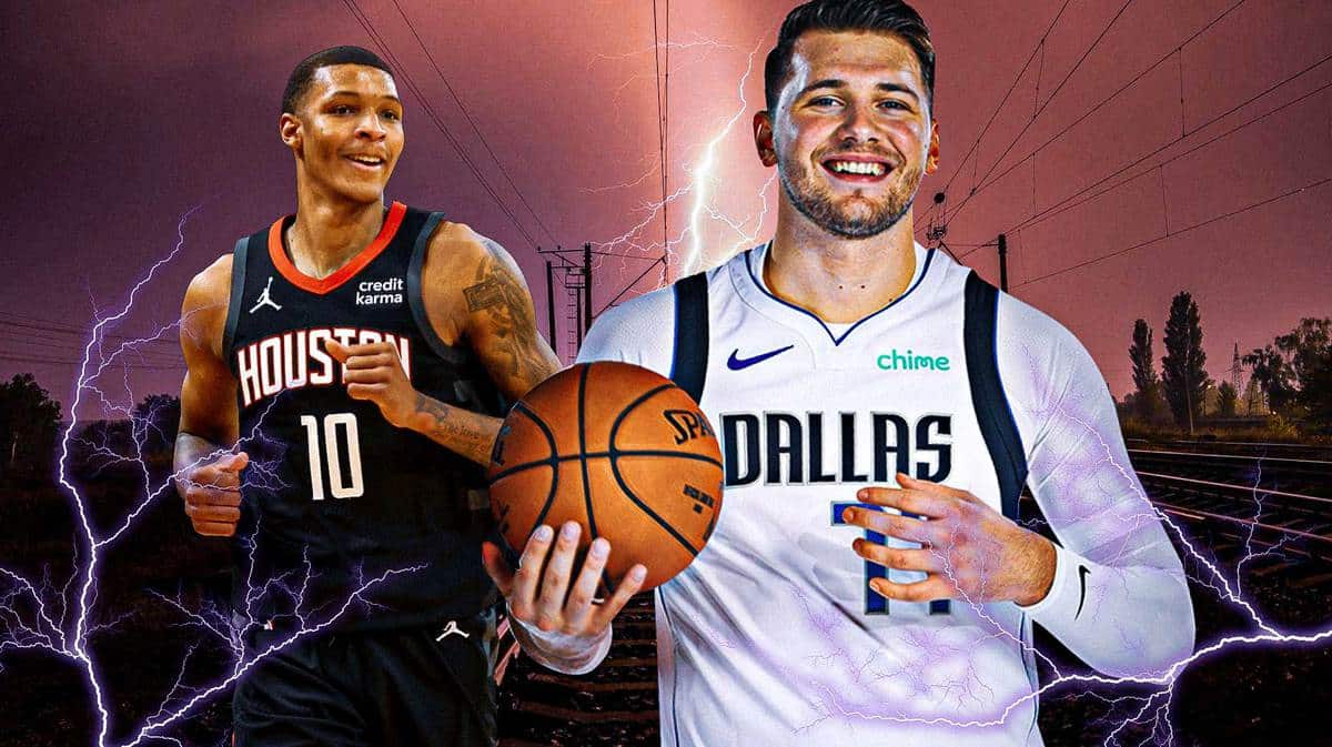 Luka Doncic leaves Jabari Smith Jr. lost with a step-back three, Mavs-Rockets game