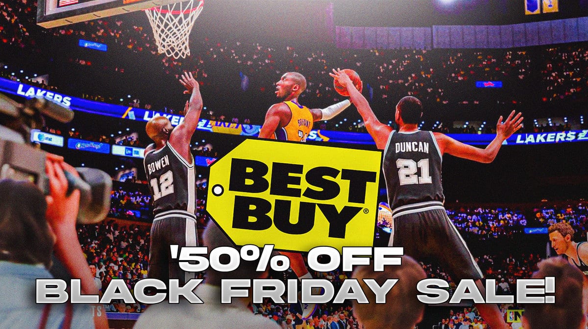 NBA 2K24 game with the Best Buy logo and the caption '50% Black Friday Sale!'