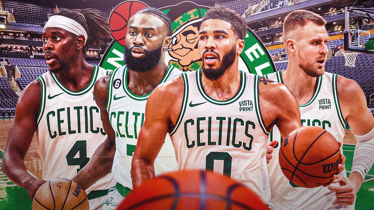 Celtics' Jayson Tatum, Jaylen Brown, Kristaps Porzingis and Jrue Holiday