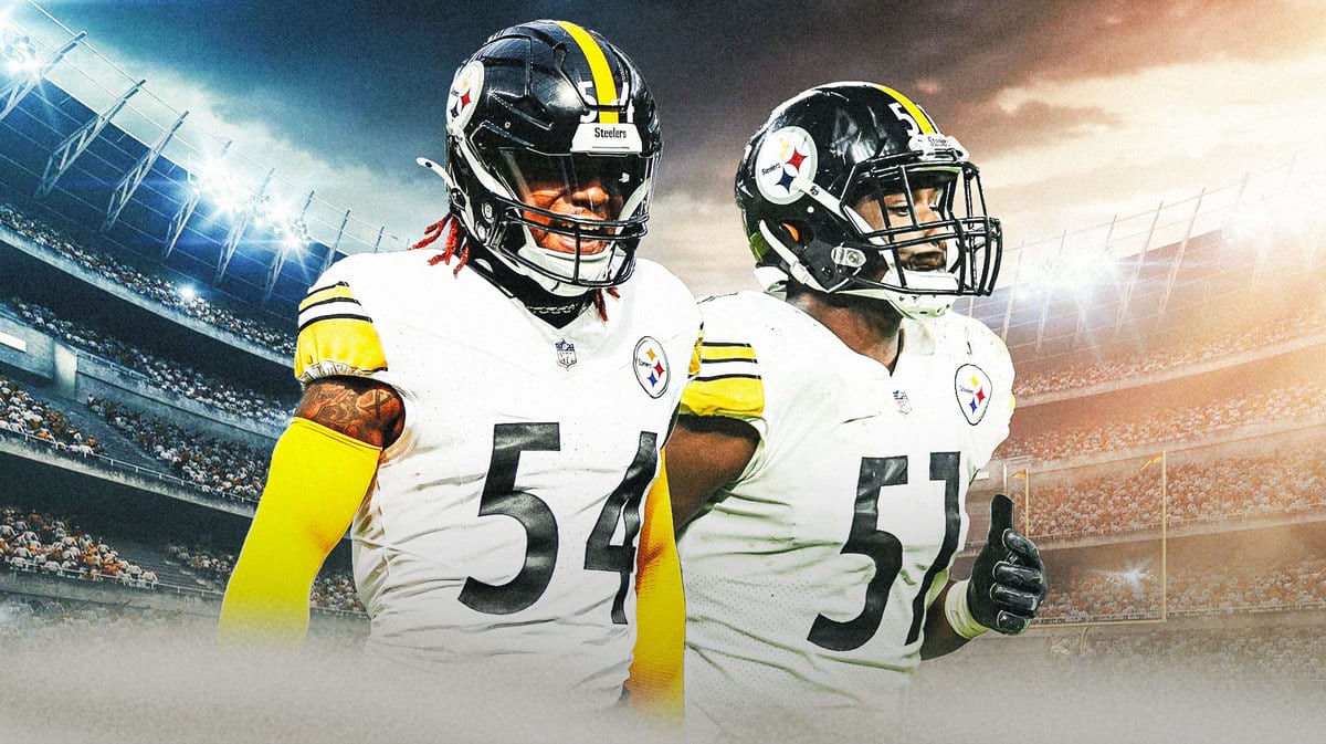 Myles Jack in a Steelers jersey, Kwon Alexander beside him
