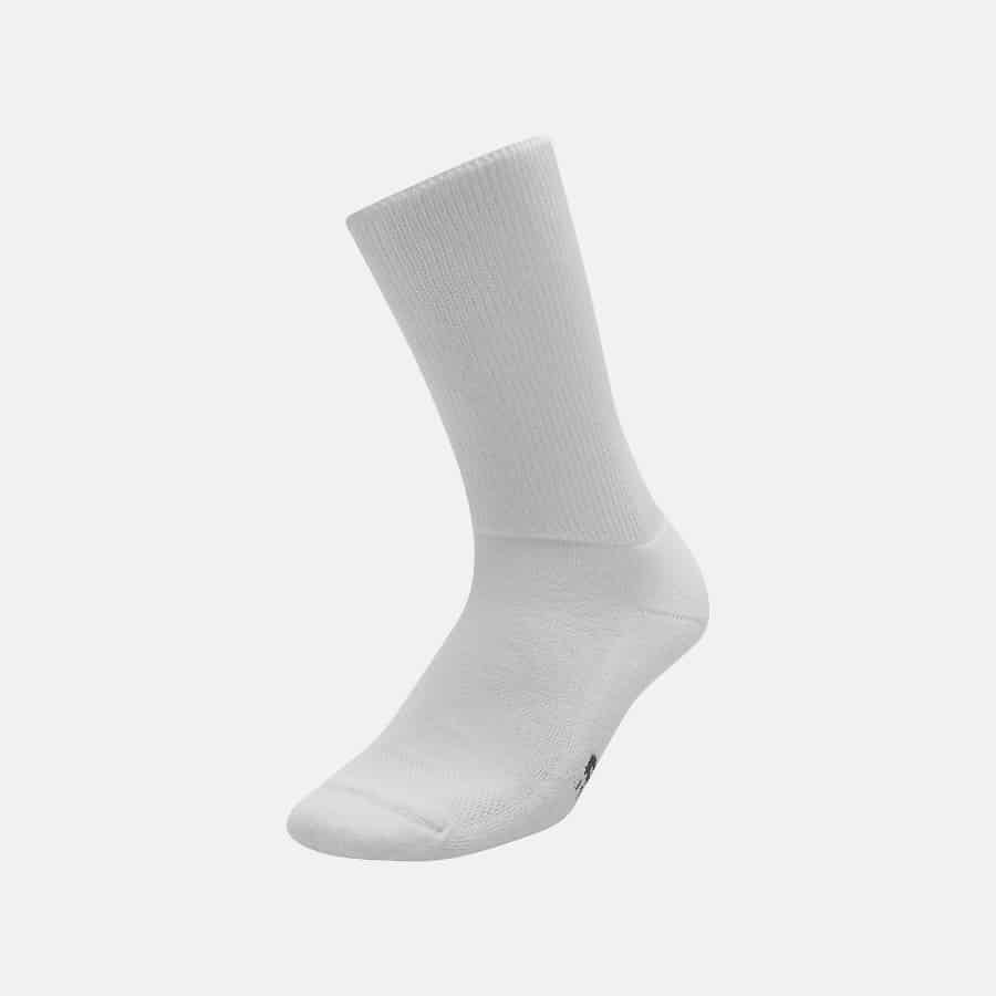 New Balance Wellness Crew Sock 1 Pair - White colored on a light gray background.