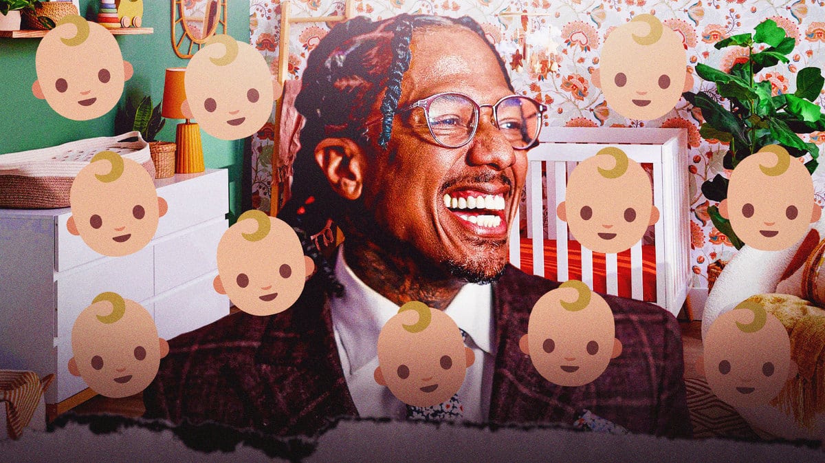 Nick Cannon with 11 baby emojis around him