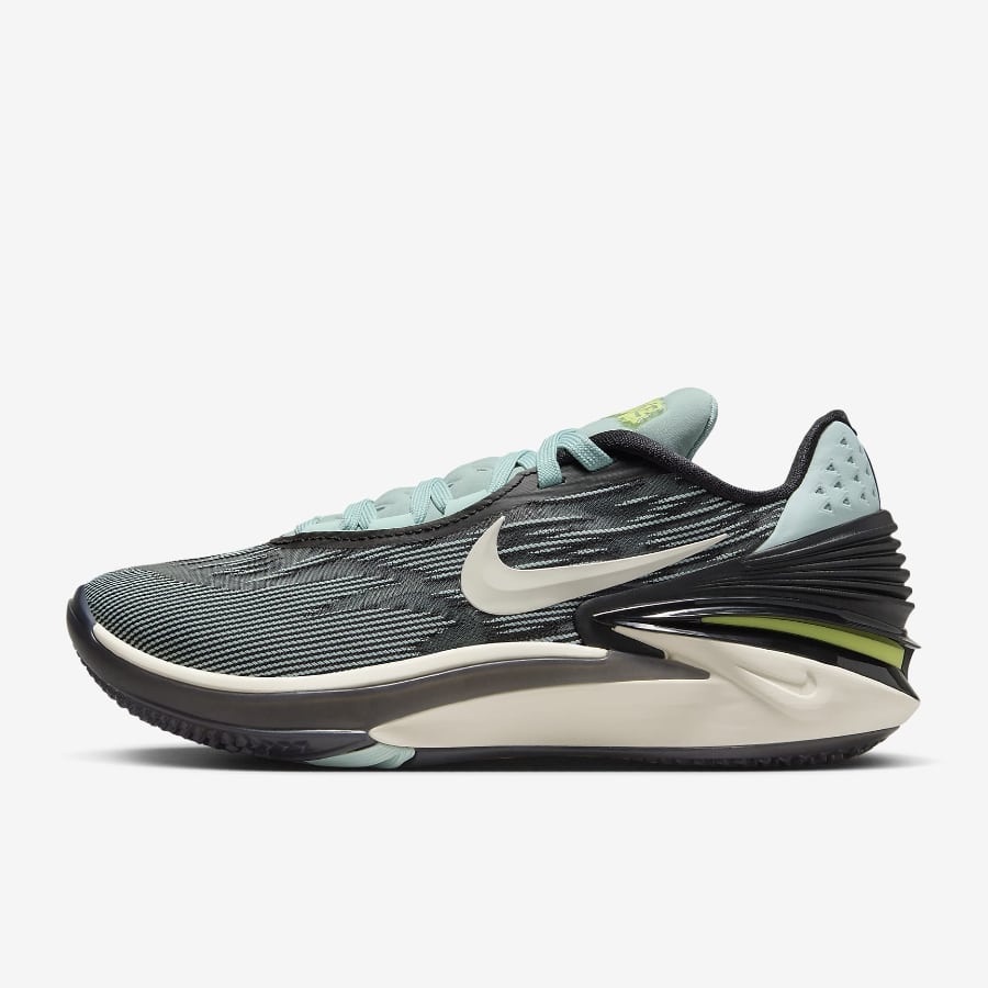 Nike Air Zoom G.T. Cut 2 - Jade Ice/Black/Mineral/Pale Ivory on a light gray background.