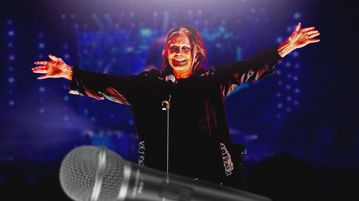 Ozzy Osbourne on stage.