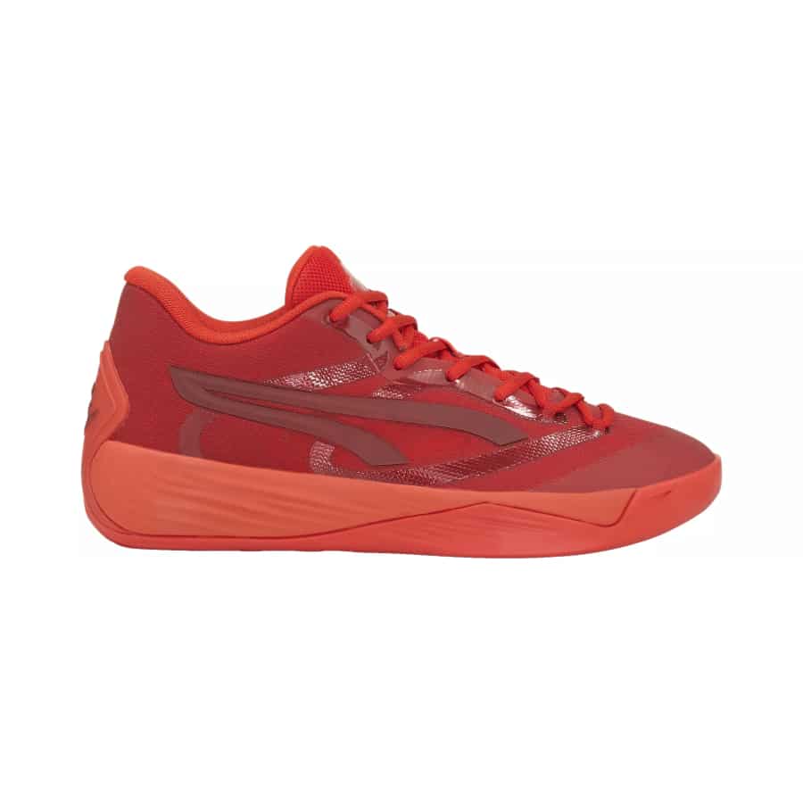 PUMA Women's Stewie 2 Basketball Shoes - Bright Ruby colored on a white background.