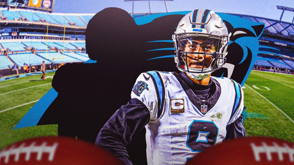Panthers QB Bryce Young next to a silhouette