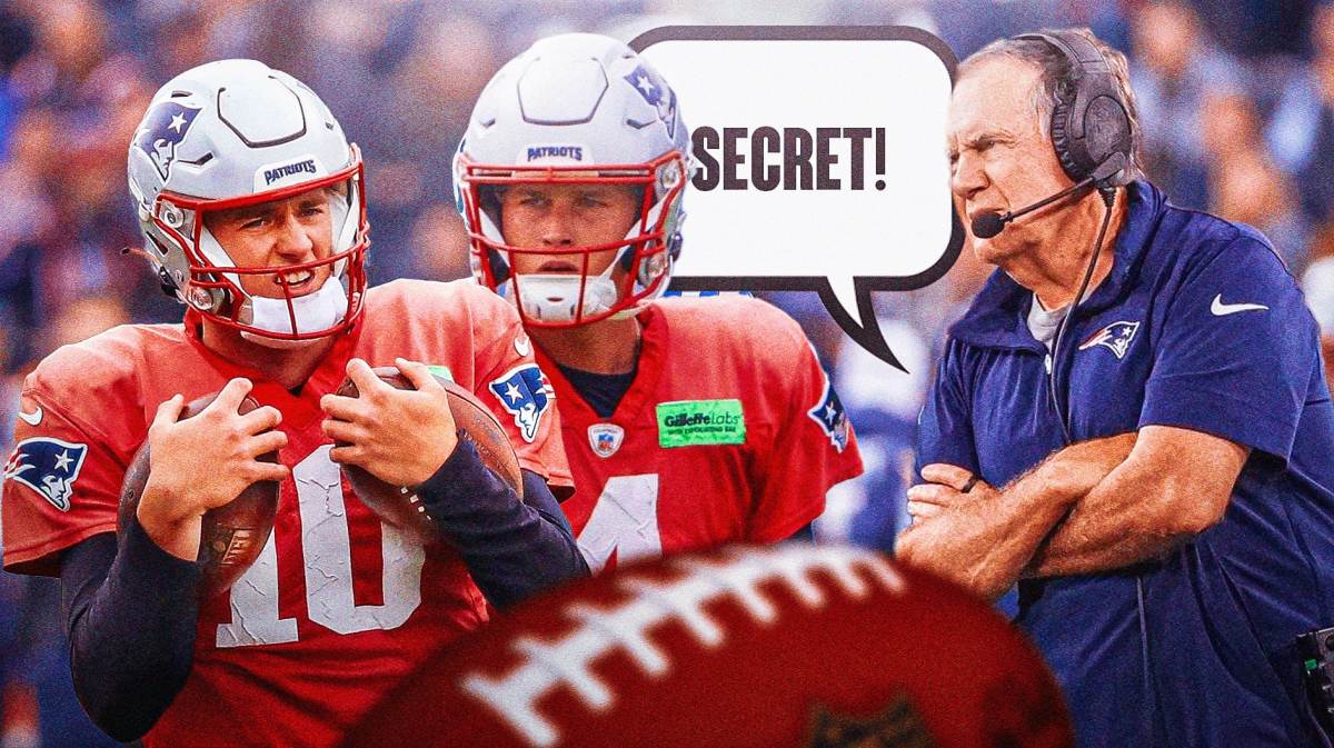 Patriots' Bill Belichick, Mac Jones, Bailey Zappe