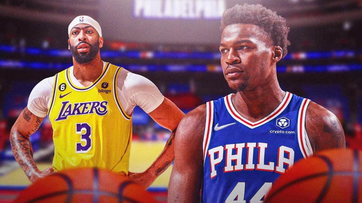 Sixers center Paul Reed and Lakers center Anthony Davis