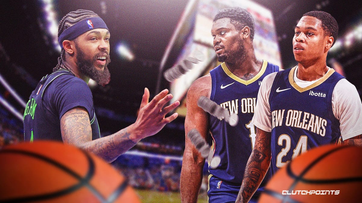 Graphic: Ingram dropping stacks of dimes to Zion and Hawkins.