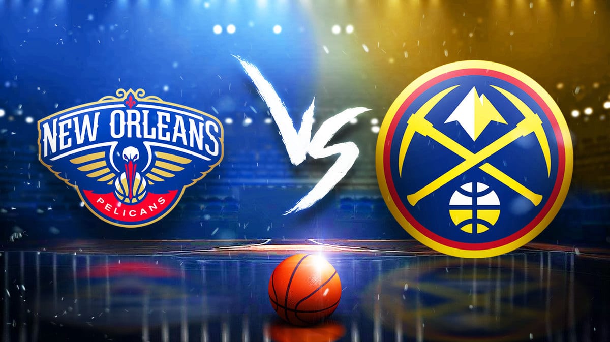 Nuggets and Pelicans logos with vs. line in the middle