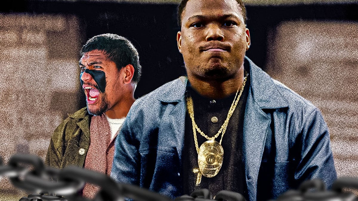 David Montgomery and Penei Sewell of the Lions